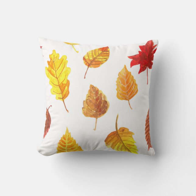 Autumn leaves pattern cushion (Front)