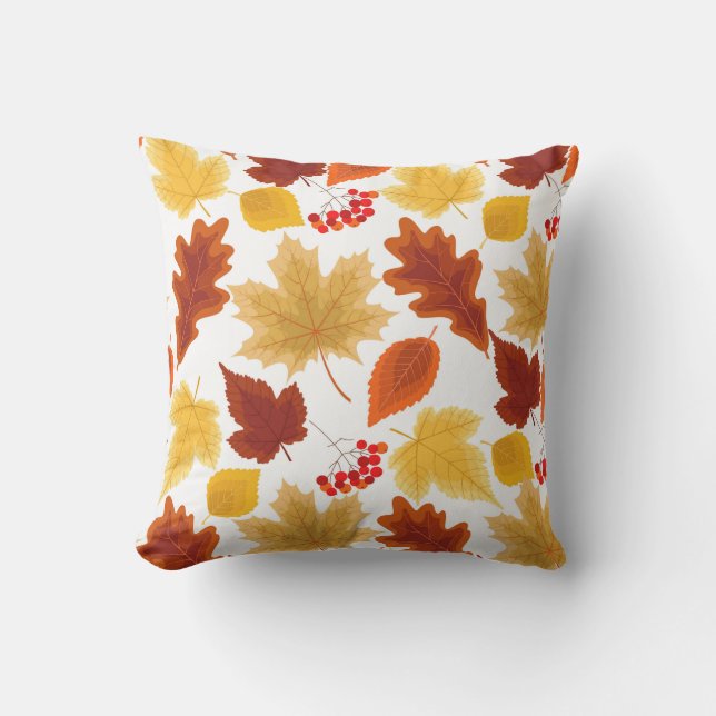 Autumn Leaves Pattern Cushion (Front)