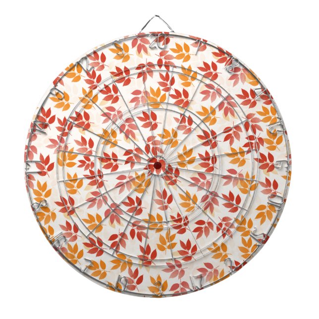 Autumn Leaves Pattern Dartboard (Front)