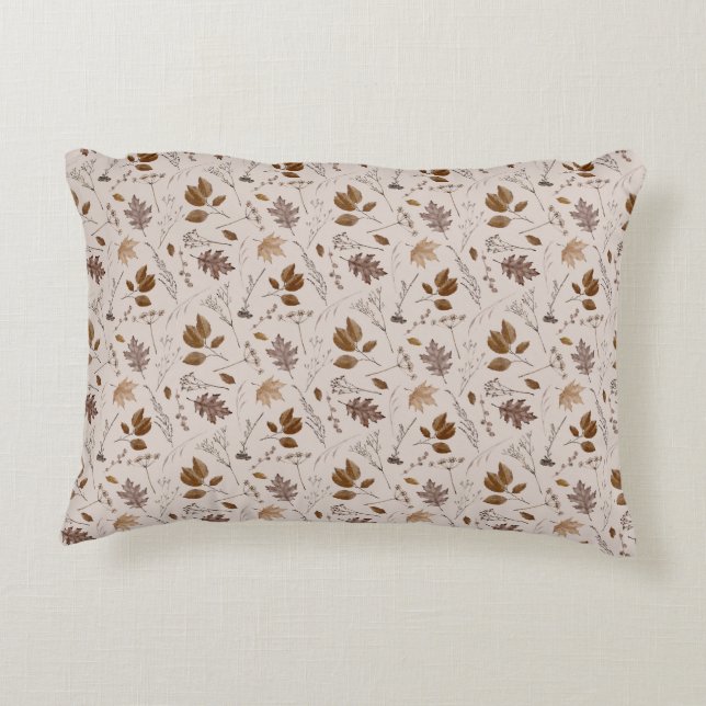 Autumn Leaves Pattern Decorative Cushion (Back)