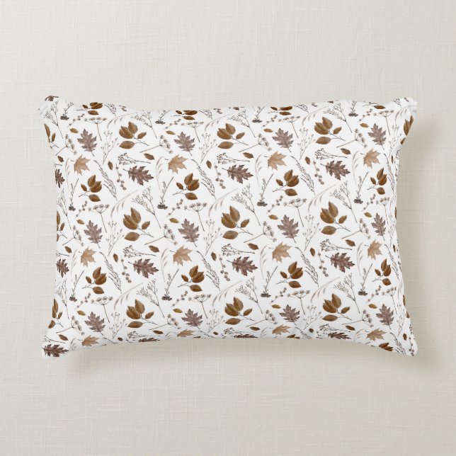 Autumn Leaves Pattern Decorative Cushion (Front)