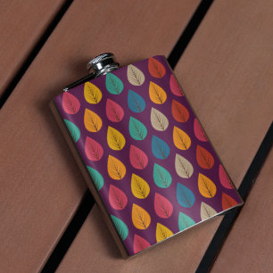 Autumn Leaves Pattern Hip Flask