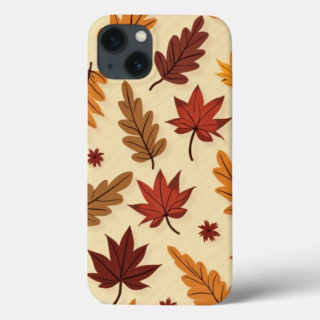 Autumn Leaves Pattern iPhone 13 Case (Back)