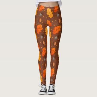 Autumn Leaves Pattern Leggings