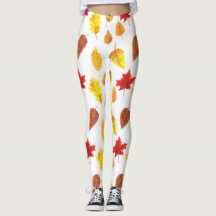 Autumn leaves pattern leggings