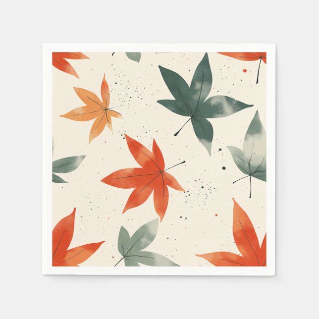 Autumn Leaves Pattern Napkin (Front)