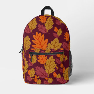 Autumn Leaves Pattern Printed Backpack