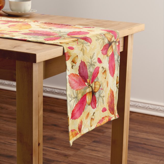 Autumn leaves pattern short table runner (In Situ)