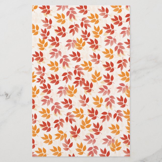 Autumn Leaves Pattern Stationery (Front)