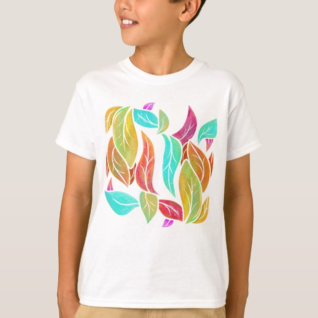 Autumn leaves pattern T-Shirt (Front)