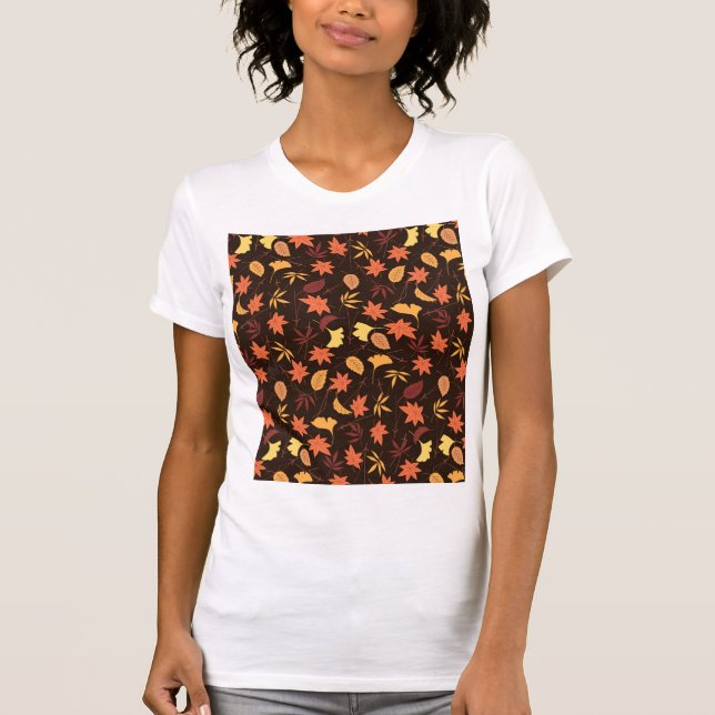 Autumn Leaves Pattern T-Shirt (Front)