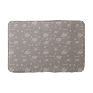Autumn Leaves Pattern Taupe Bath Mat