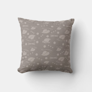 Autumn Leaves Pattern Taupe Cushion