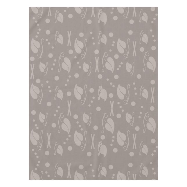 Autumn Leaves Pattern Taupe Tablecloth (Front)
