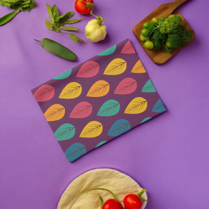 Autumn Leaves Pattern  Tea Towel