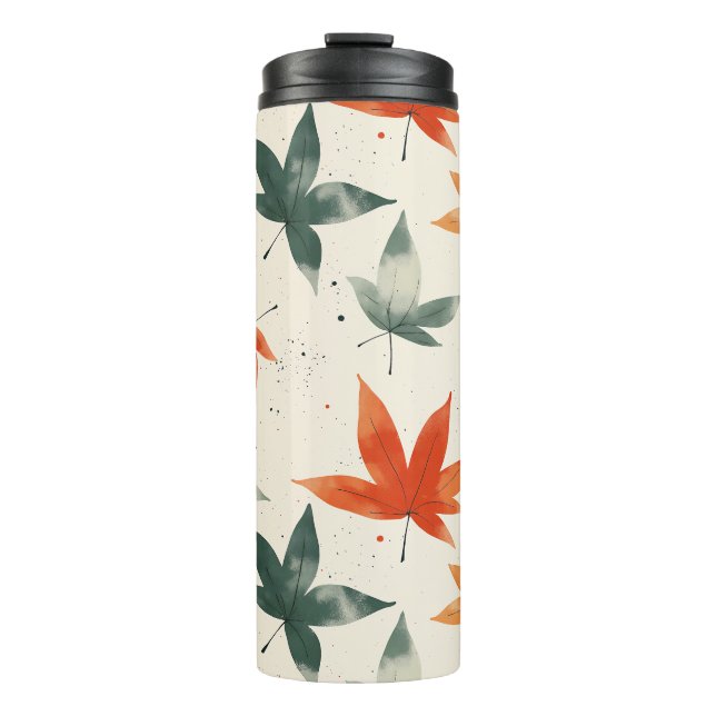 Autumn Leaves Pattern Thermal Tumbler (Front)