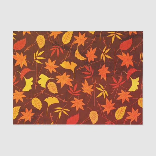 Autumn Leaves Pattern Tissue Paper (Front)