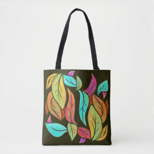 Autumn leaves pattern tote bag