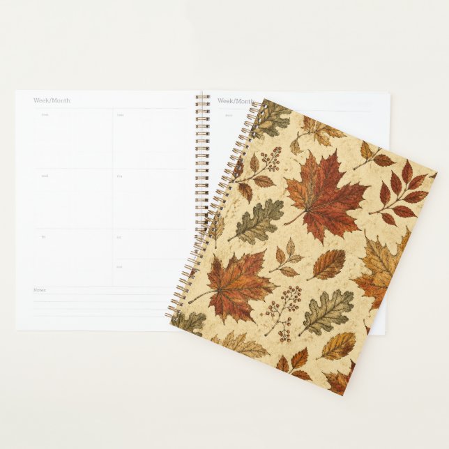 Autumn Leaves Pattern – Vintage Fall Botanical  Planner (Display)