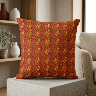 Autumn Leaves Pattern - Warm Fall Foliage Design Cushion