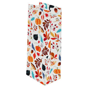 Autumn Leaves Pattern Wine Gift Bag