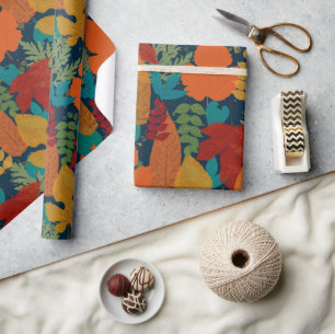Autumn Leaves Pattern Wrapping Paper