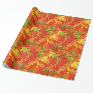Autumn leaves pattern wrapping paper