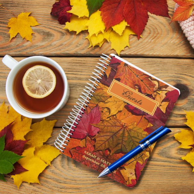 Autumn Leaves Personalised Guestbook Notebook (Creator Uploaded)