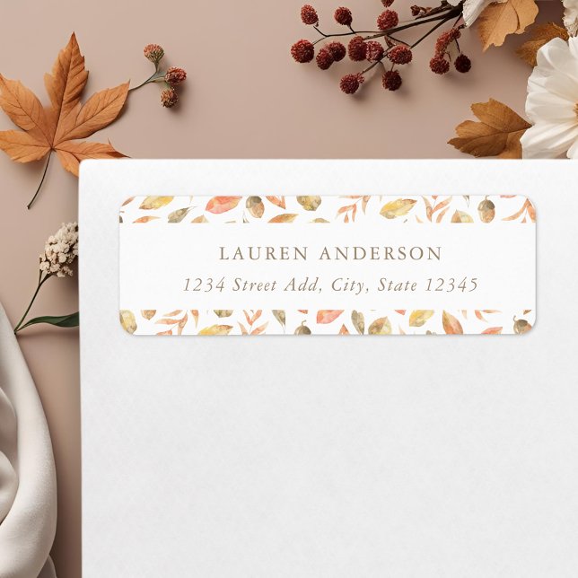Autumn Leaves Personalised Return Address Label (Creator Uploaded)