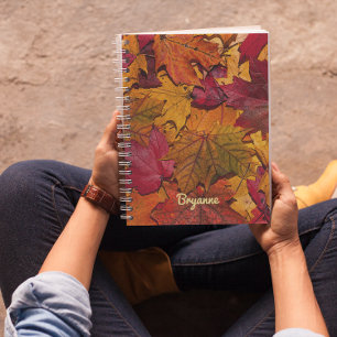 Autumn Leaves Personalised Spiral Notebook