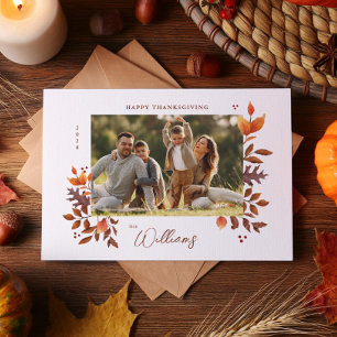 Autumn Leaves Photo Holiday Card