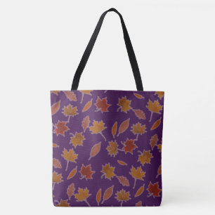 Autumn Leaves Photographic on Custom Colour Tote Bag