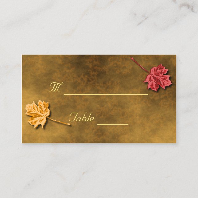 Autumn Leaves Place Cards Business Card (Front)