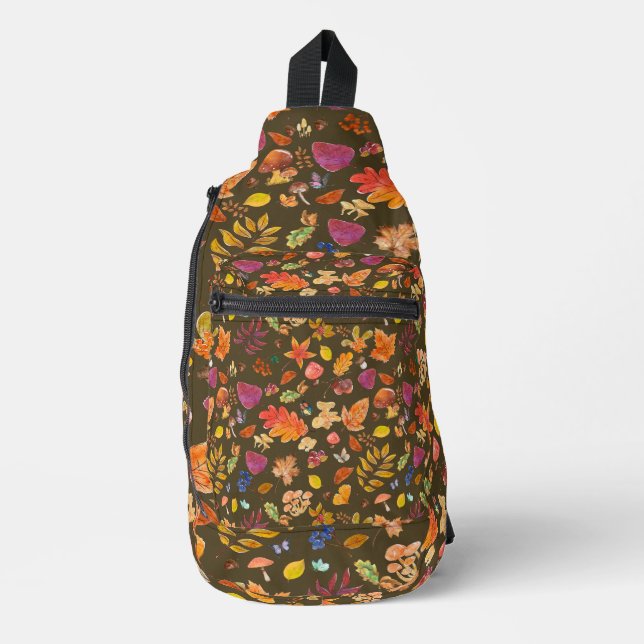 Autumn Leaves Print Cut Sew Bag (Front)