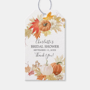 Autumn Leaves Pumpkin Bridal Shower Favour Gift Ta Tags