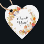 Autumn Leaves Pumpkin Bridal Shower Favour Gift Ta Tags<br><div class="desc">Bridal shower favour gift tag featuring a beautiful watercolor leaves & pumpkins wreath.
Visit our shop to view our fall leaves & pumpkin collection.</div>