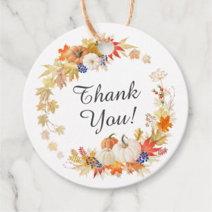 Autumn Leaves Pumpkin Bridal Shower Favour Gift Ta Tags