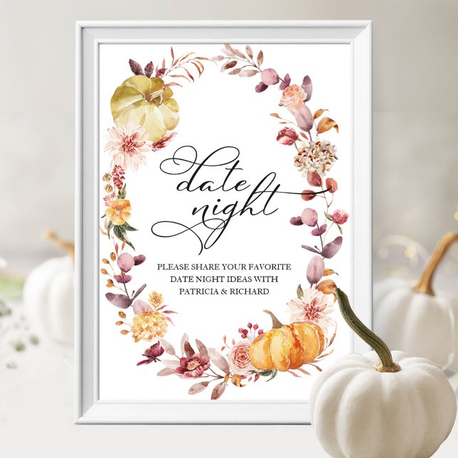 Autumn Leaves Pumpkin Fall Date Night Jar Sign (Creator Uploaded)