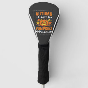 Autumn Leaves Pumpkin Halloween Design Golf Head Cover