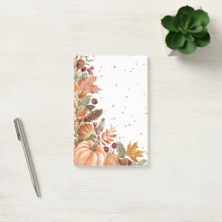 Autumn Leaves & Pumpkin Post-it Notes