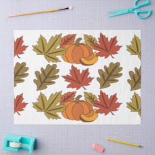 Autumn Leaves Pumpkin Thanksgiving Dinner Party Tissue Paper