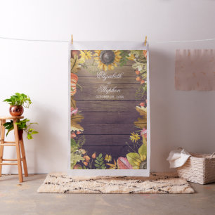 Autumn Leaves Pumpkin Wedding Photo Booth Backdrop