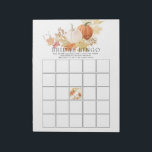 Autumn Leaves Pumpkins Bridal Shower Bingo Game Notepad<br><div class="desc">Bridal shower bingo game tear pad featuring a beautiful leaf wreath with pumpkins.  
Visit our shop to view our fall leaves & pumpkin collection.</div>