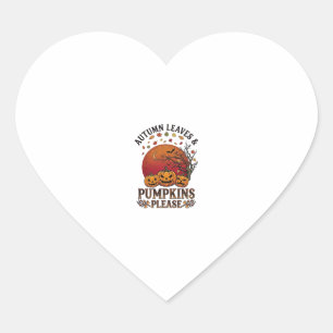 Autumn Leaves Pumpkins Please Halloween Bats Trees Heart Sticker