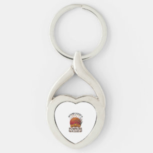 Autumn Leaves Pumpkins Please Halloween Bats Trees Key Ring