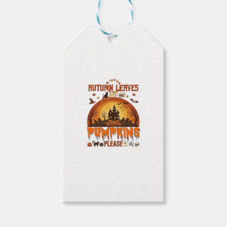 Autumn Leaves Pumpkins Please Halloween Haunted Ho Gift Tags