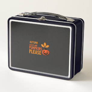 Autumn Leaves Pumpkins Please Halloween Pumpkin Or Metal Lunch Box