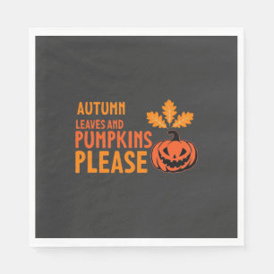 Autumn Leaves Pumpkins Please Halloween Pumpkin Or Napkin