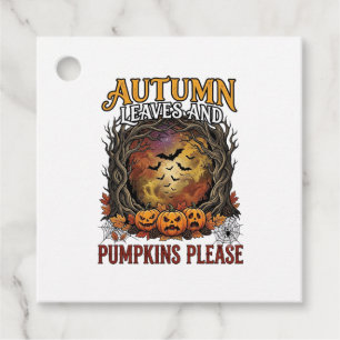 Autumn Leaves Pumpkins Please Halloween Spooky Tre Favour Tags