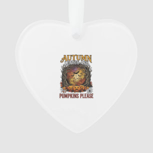 Autumn Leaves Pumpkins Please Halloween Spooky Tre Ornament